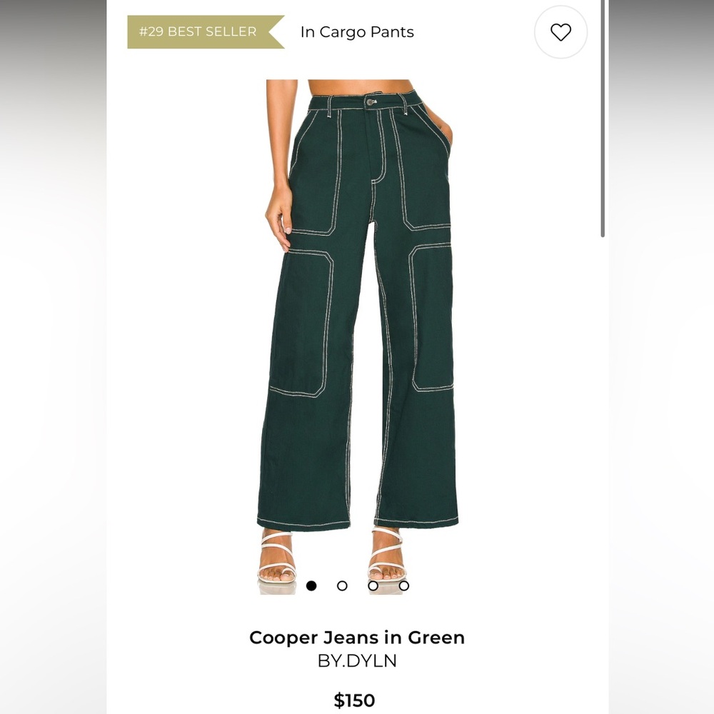By.Dyln 'Cooper' Green Cotton Denim Jean Size XS